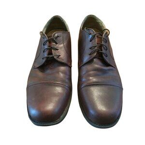 Chaps Mens Lace Up Shoes Oxfords SZ 9M Brown Leather Cap Toe Casual‎  96-7707